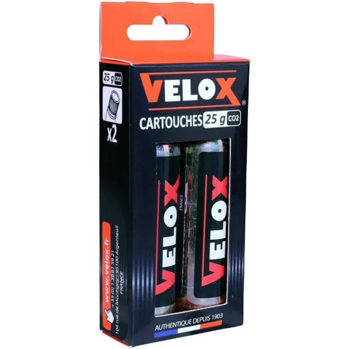 Blisterverpakking van 2 co2-patronen met schroefdraad Velox