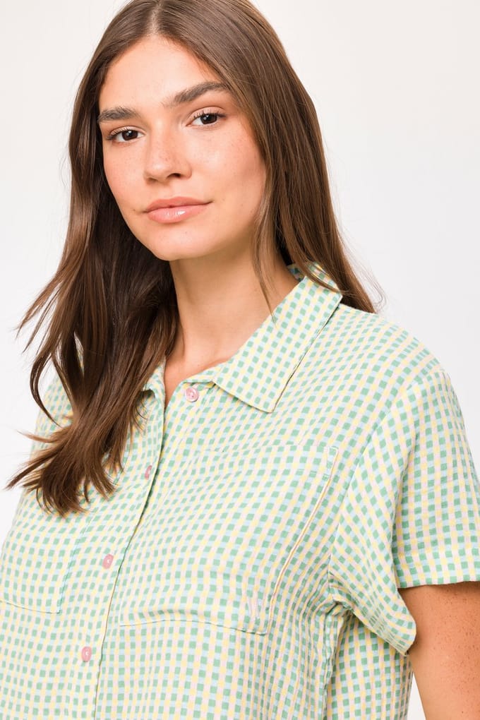 Woody Meisjes-Dames Pyjama multicolor ruitjes - maat 128/8J