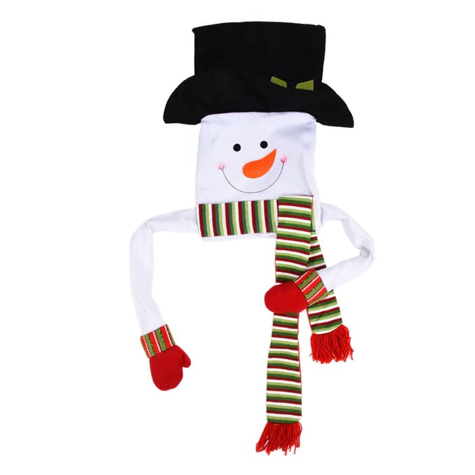Sneeuwpop Kerstboom Decor Sneeuwman Topper Ornament voor Huis Kerstversiering black
