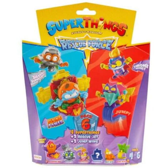 SUPERTHINGS 4 Figurki + 2 Pojazdy RESCUE FORCE s10 Pack4of6 MAGIC BOX