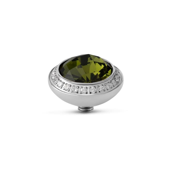 Melano Twisted Lush CZ Steentje Olive Zilver