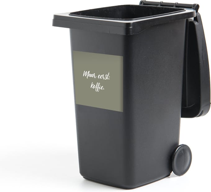 Container sticker Spreuken - Maar eerst: koffie - Quotes - Koffie - 40x40 cm - Kliko sticker