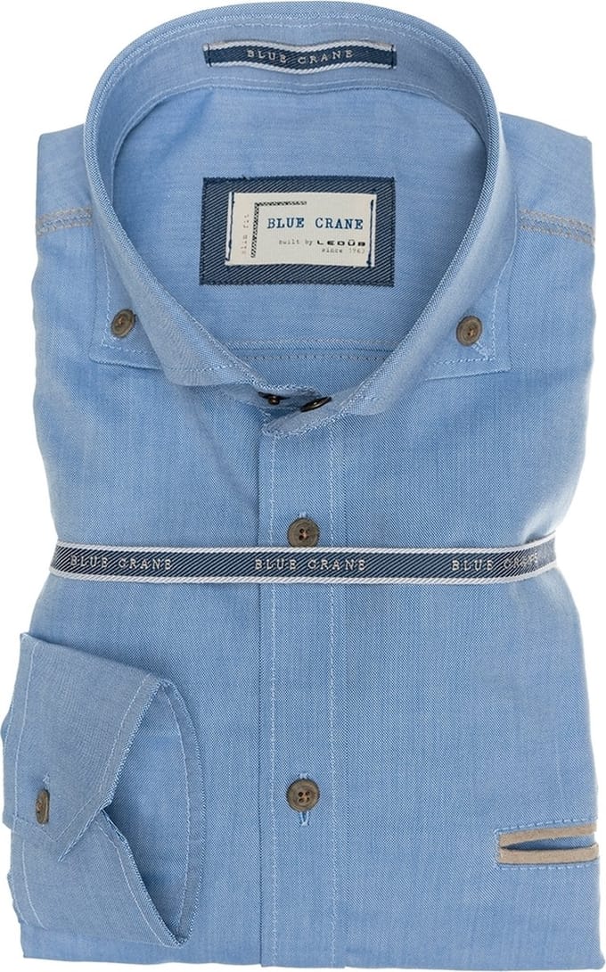 Blue Crane by Ledûb slimfit blauw