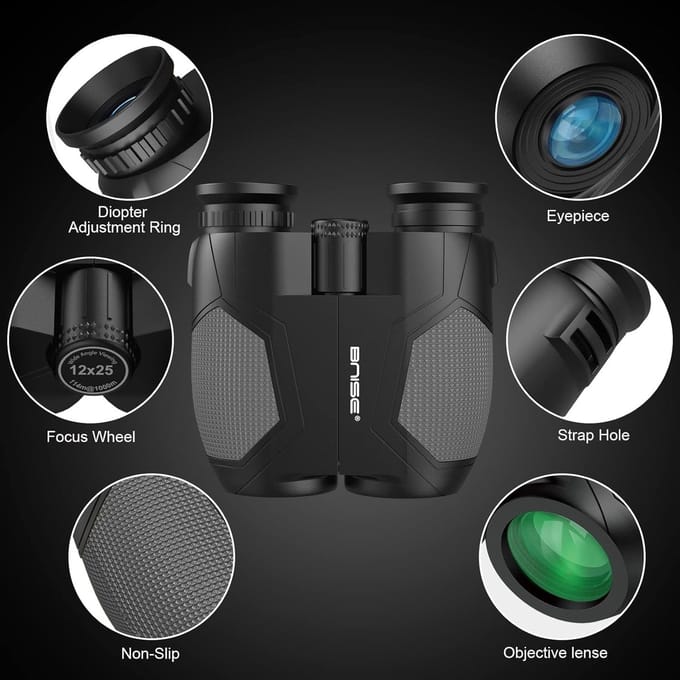 Compact Waterproof Tactical Binoculars for Hunting Hiking Concert Tour