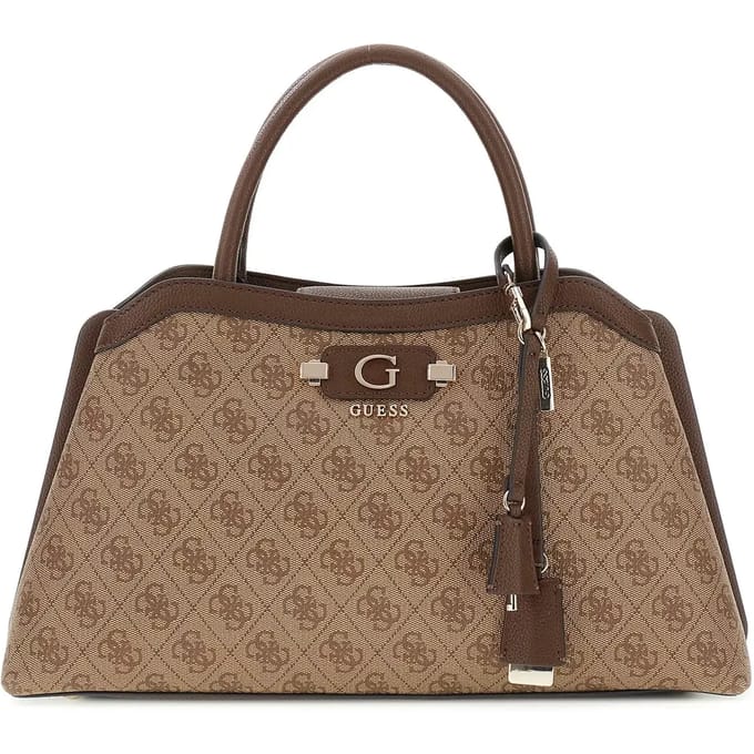 GUESS schoudertas handtas Lindsey Girlfriend Satchel Latte Logo bruine