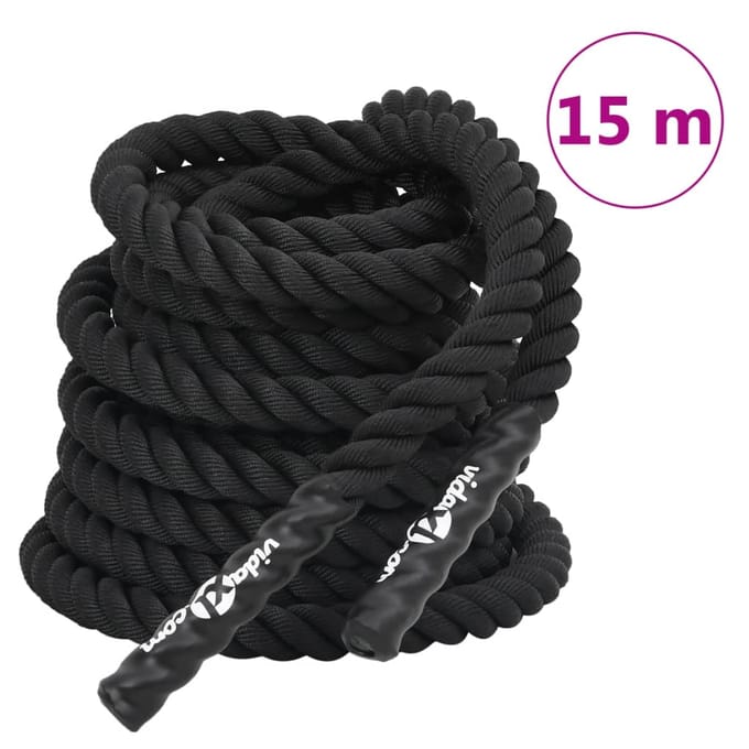 vidaXL - Battle - Rope - Zwart - 15 - m - 11 - kg - Polyester