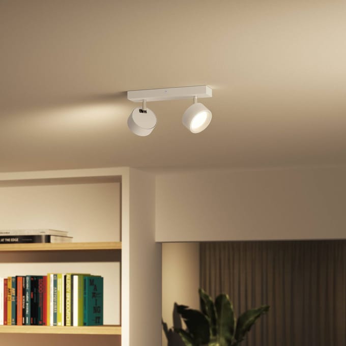Philips Opbouwspot Bracia - Wit - 8cm - Warm Wit - 2x11w