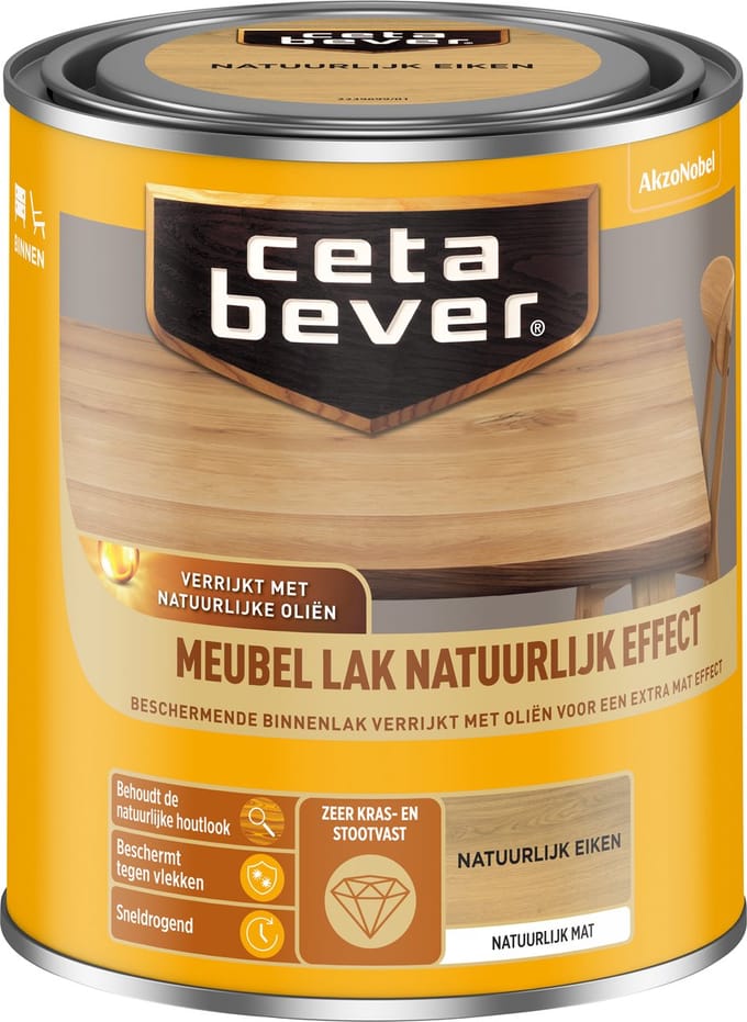 Cetabever - Meubellak Natuurlijk Effect - Natuurlijk Eiken - 750 Ml