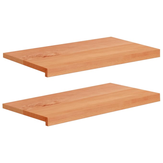 vidaXL - Raamprofielen - 2 - st - Gevoerd - 80 - x - 40 - x - 2 - cm - Massief - beukenhout