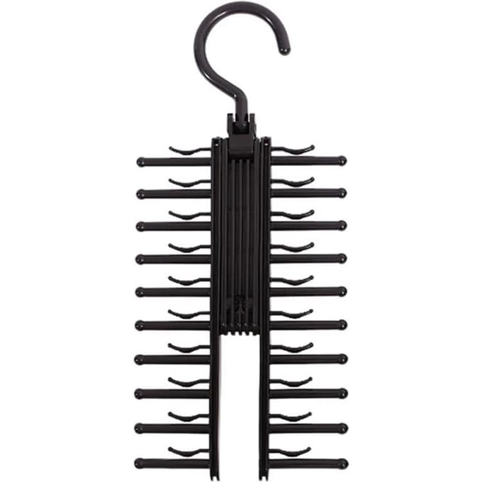 Support de rangement de ceinture à 20 rangées, support de cintre réglable pour cravates pour hommes, support de placard, supports organisateurs ménagers noir