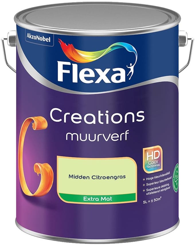 Flexa - Creations Muurverf Extra Mat - Midden Citroengras - Mengverf - 5 L