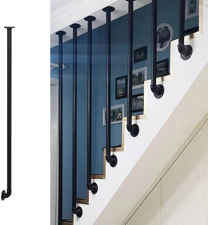 Trapleuning - Veiligheidsbeugel - Valpreventie - Aanpasbare lengte - 230 cm - Zwart