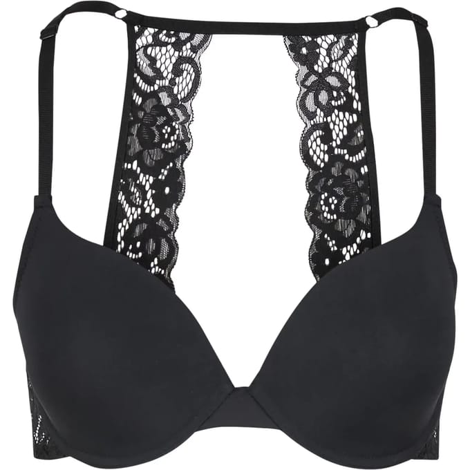 Urban Classics - Padded with Lace at Back BH - 85D - Zwart