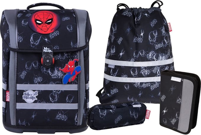 McNeill Schooltas Ergo Perfecto Marvel Schoolbag Set 5-delig Spider Man II Zwart