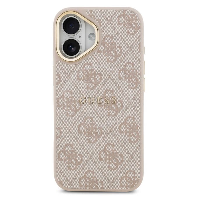 Guess Back Cover - iPhone 17 - Roze - PU Leather - Magsafe - 4G Classic Logo