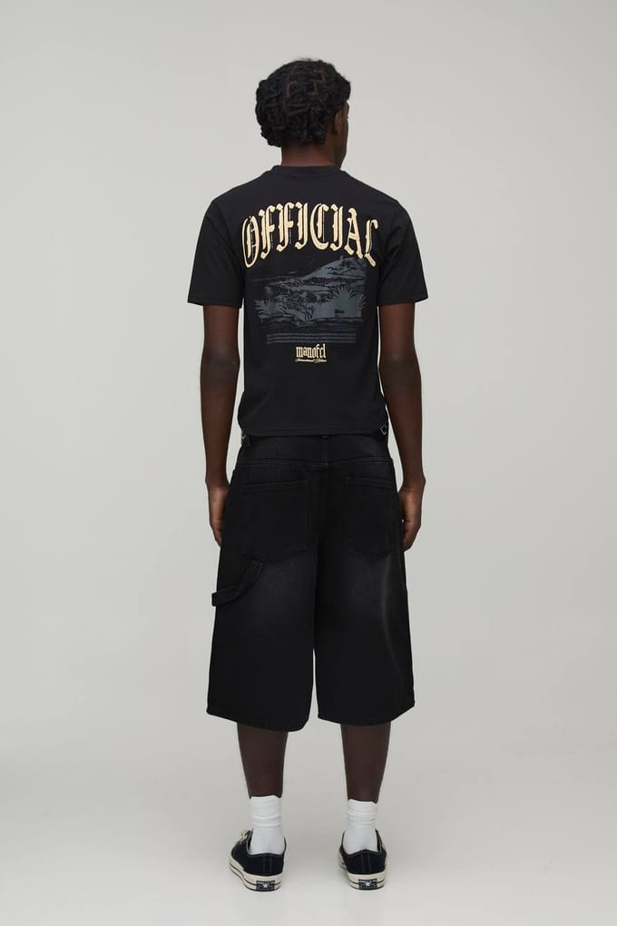 Gekrompen Muscle Moto Puff Print T-shirt | Black | Size Medium