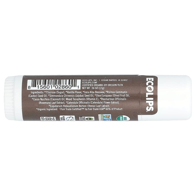 Eco Lips, Gommage pour les lèvres, Gousse de vanille, 0,56 oz (17 grammes) white