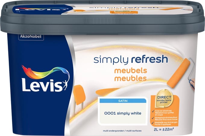 Levis - Simply Refresh Meubels Satin - Wit - 2 L