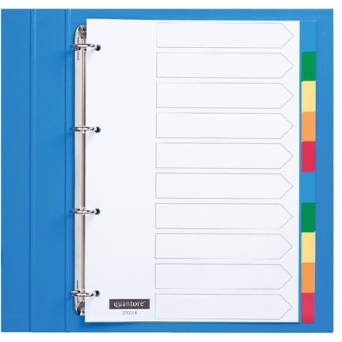 Tabbladen Quantore 4-gaats 10-delig assorti tabs PP