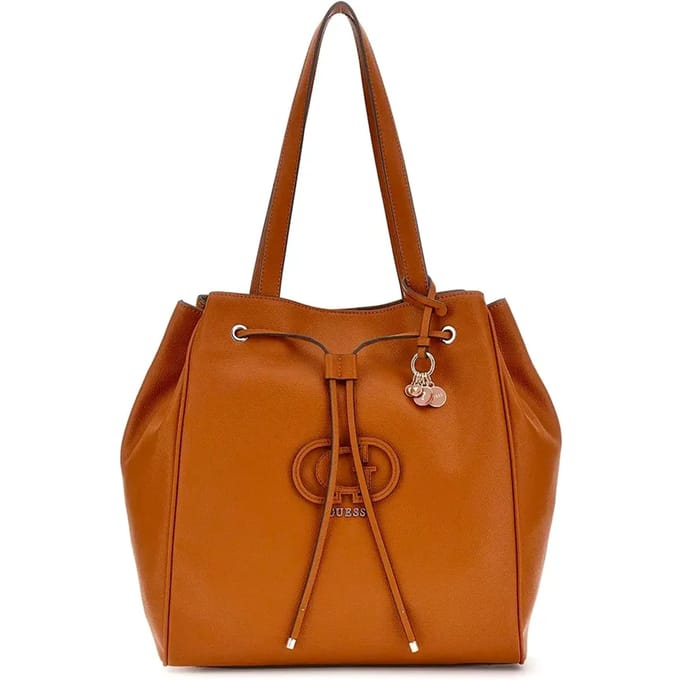 GUESS Schoudertas Shopper Calebra Drawstring Tote Cognac Lichtbruin