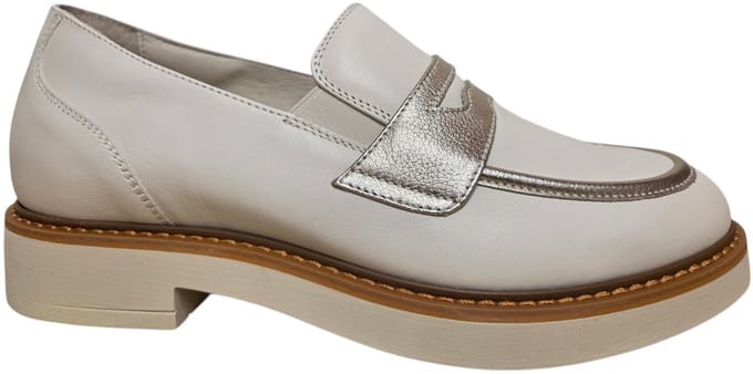 DL Sport 7033 001 Sun Panna Instappers Wit Leer Dames - Gebroken Wit - 39