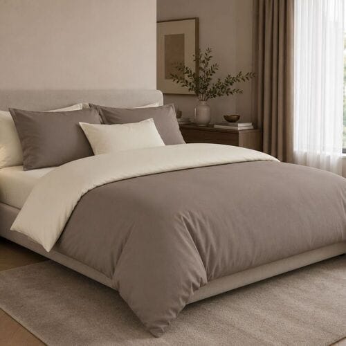The One Bedding The One Dekbedovertrek Classic Taupe / Cream-140x220cm