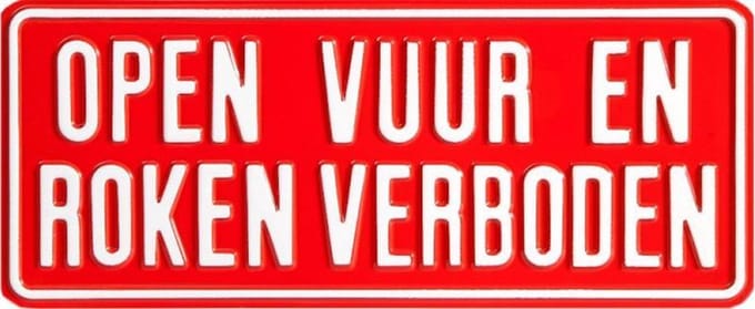 Open Vuur En Roken Verboden Bord