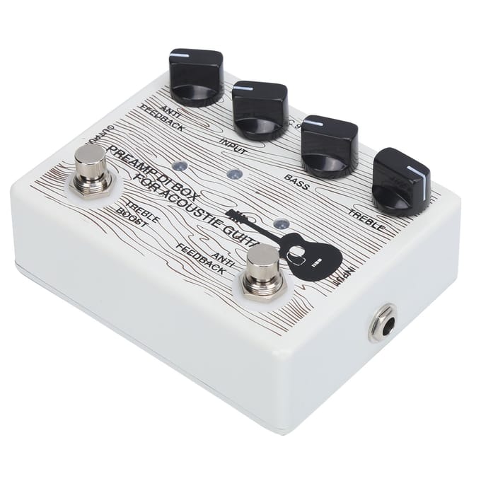 Pedaal Elektrische Preamp voor Gitaren Draagbaar met LED Indicator Aluminiumlegering Instrumentapparatuur black