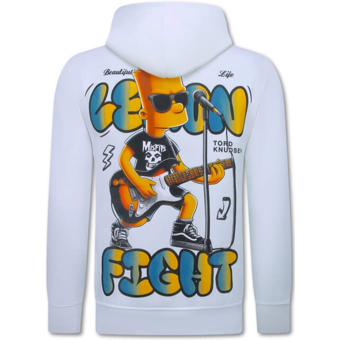 Oversized Hoodie Heren met Capuchon - Lemon Rock - Dik Geweven - 5793 - Wit