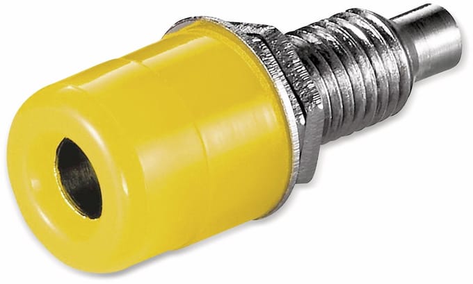 Goobay Banaanbus met schroefdraad, 4 mm, met 2 moeren, geel, Bulk
