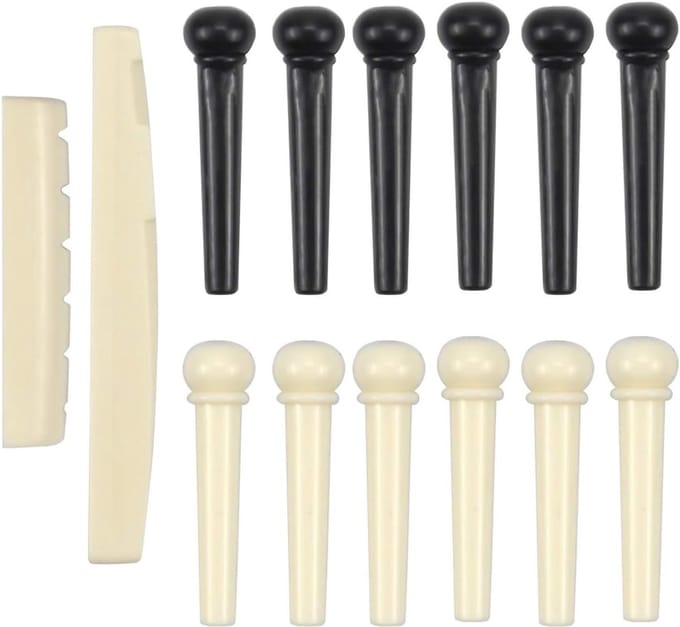 Guitar Bridge Pins en Accessoires voor Akoestische Gitaren, Plastic en Bot, Ideaal voor 6 Snaren