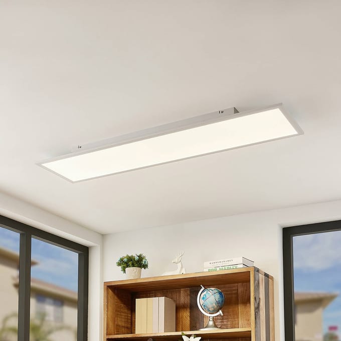 Lindby LED paneel Quais, 30 x 120 cm, wit, aluminium, 4.000K