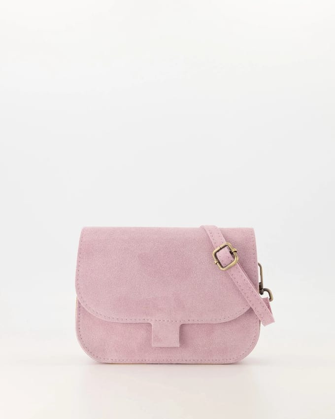 tas -roze/ lila -suède-crossbody