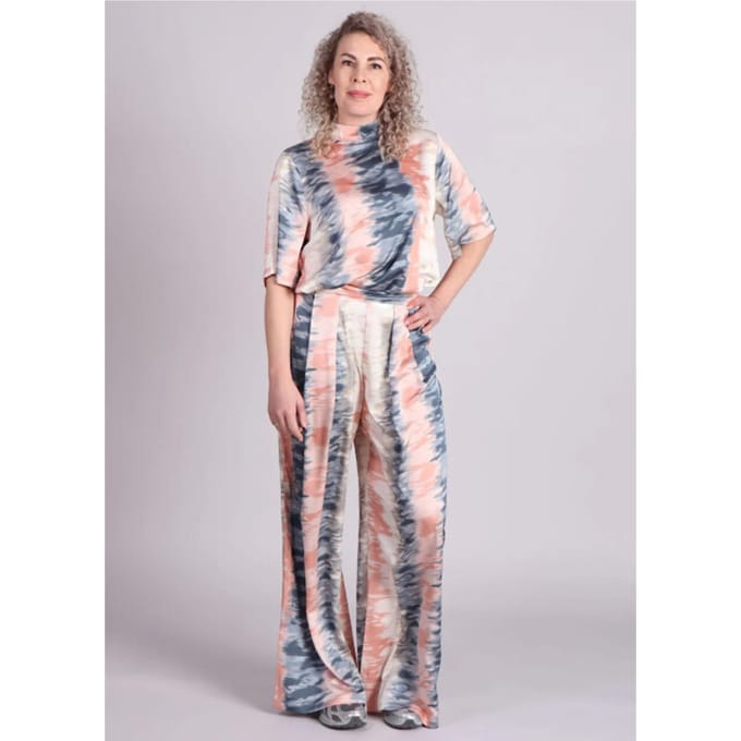 Studio Amaya Ella broek tie dye wide leg roze