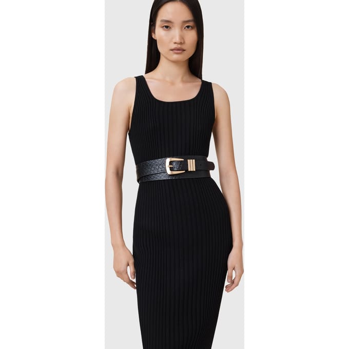 AllSaints Harper Alcor Belt Black/warm Brass Größe: M-L | Gürtel Outlet | Damen | Schwarz