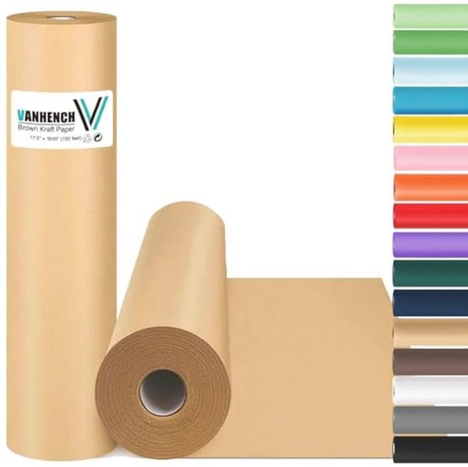Kraft inpakpapier voor kunst en geschenken - 17,5" x 1800"