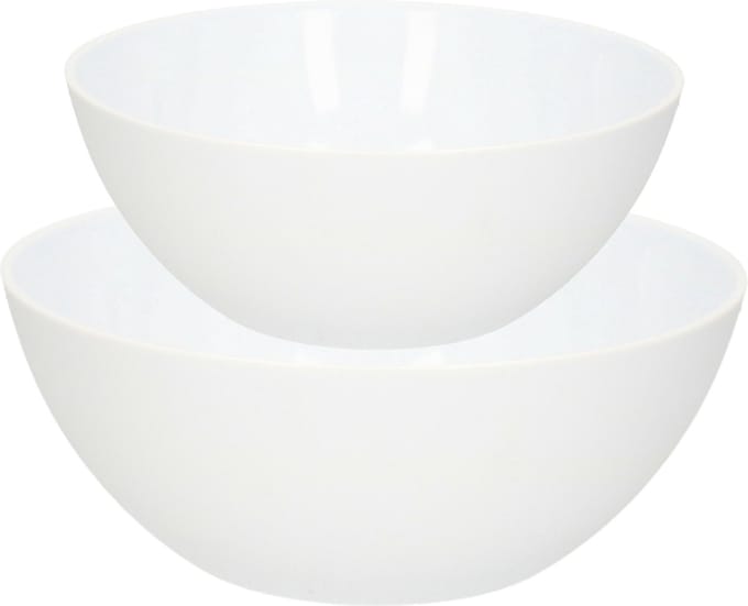 Plasticforte voedsel serveer schalen set - 8x stuks - kunststof - wit