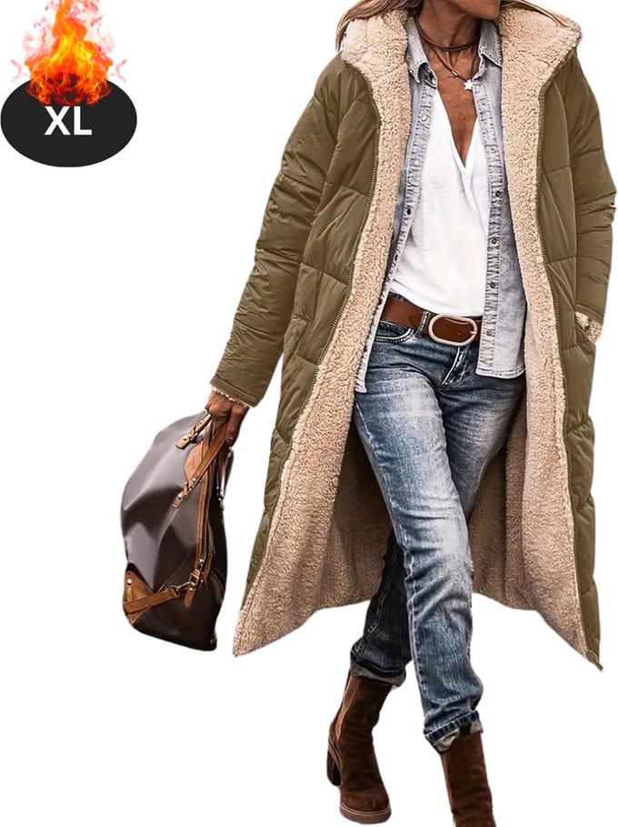 Nivard Winterjas - Parka - Dames - Winter - Jas - Volwassen - Stijlvol - Legergroen - XL