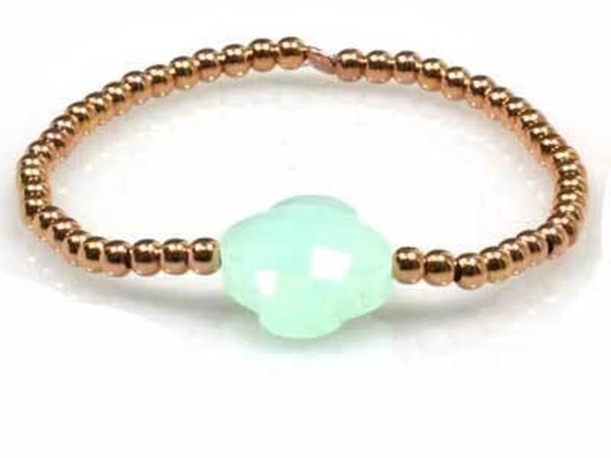 Heaven Eleven - Rose gouden met mintgroene bloem
