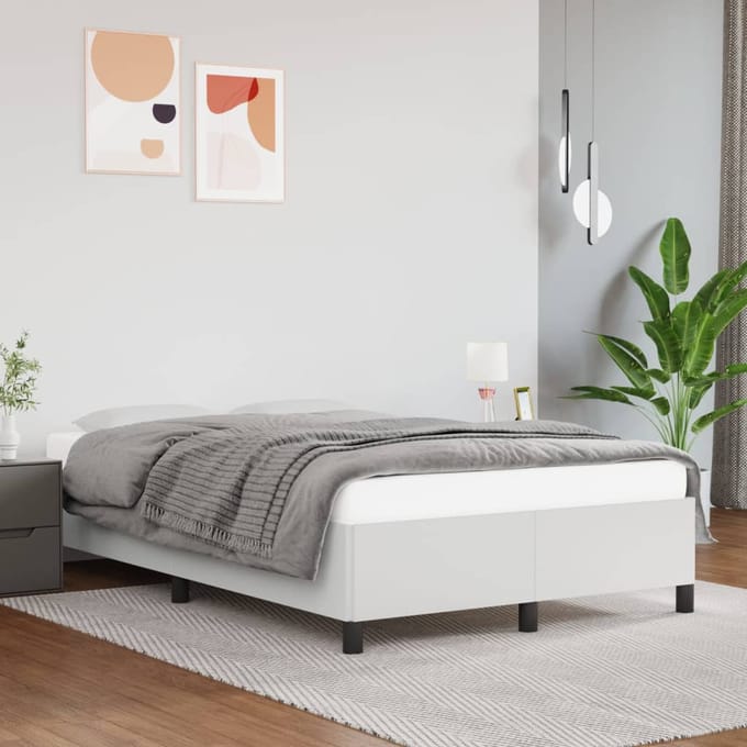 vidaXL - Bedframe - kunstleer - wit - 120x200 - cm