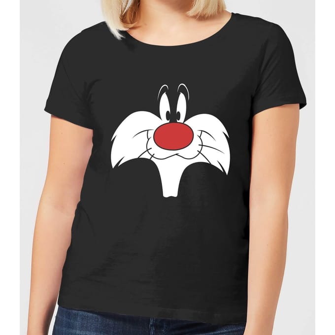 Looney Tunes Sylvester Face Dames T-shirt - Zwart - M