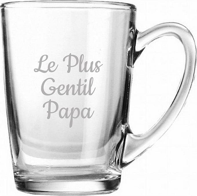 Theeglas gegraveerd - 32cl - Le Plus Gentil Papa