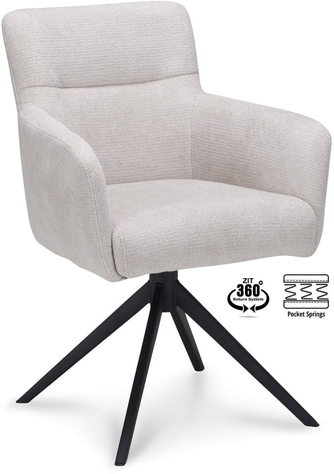 Icon Living - Armstoel Mare - Sof Mito Natural - Leg Black
