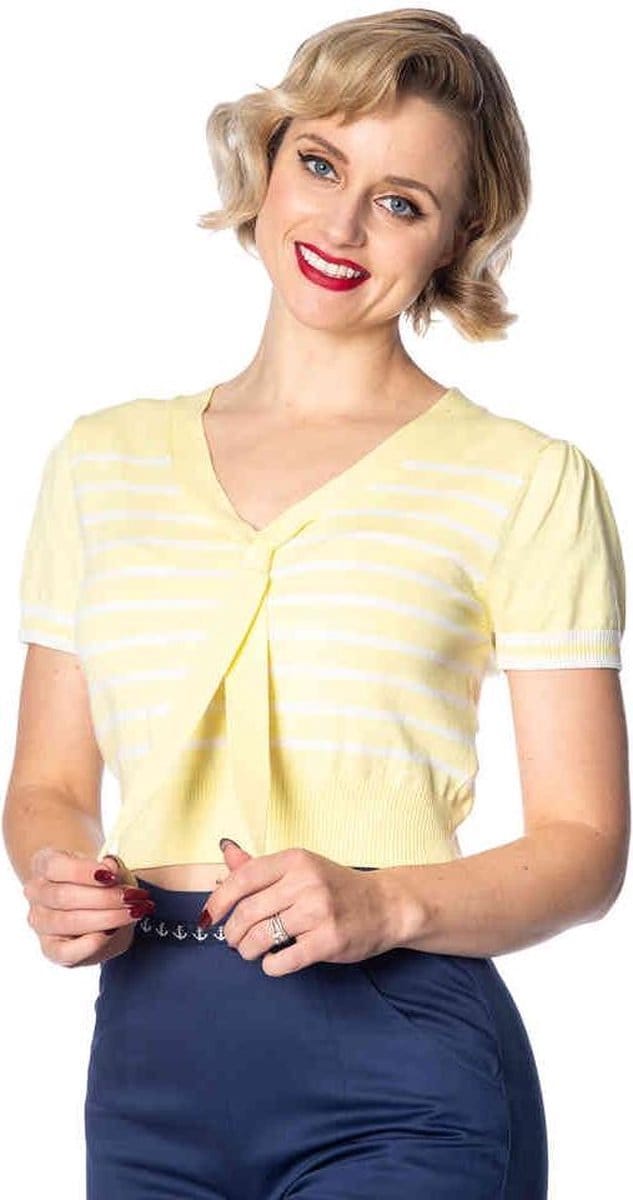 Dancing Days - SAILOR STRIPE Top - M - Geel