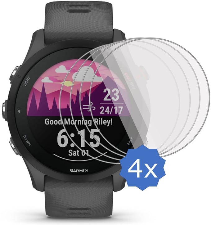 4x Screenprotector geschikt voor Garmin Forerunner 255 Folie - Screen Protector