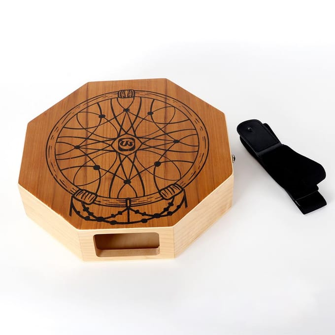 Cajon Houten Drum 2-tone Flat Hand Drum Log Color Percussie Instrument met Verstelbare Band brown