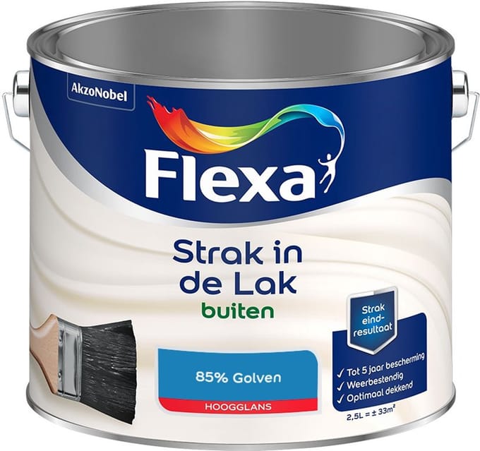 Flexa - Strak In De Lak Buitenlak Hoogglans - 85% Golven - Mengverf - 2,5 L