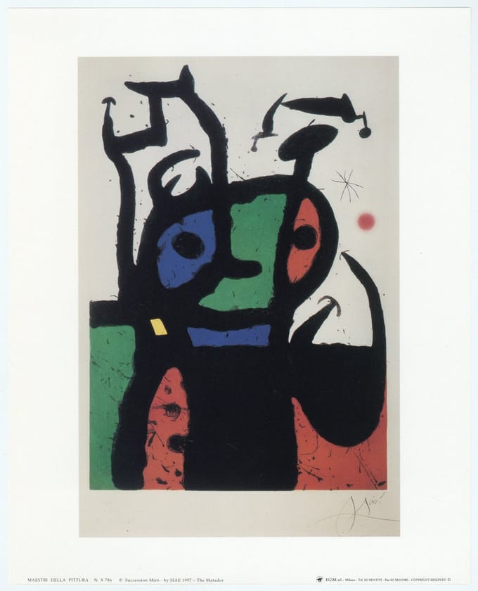 Mini kunstposter - De Matador - Joan Mirò - 24x30 cm