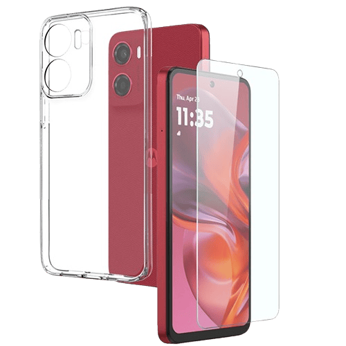 Northjo Motorola E15/G05 4G Hoesje en Screenprotector Transparant
