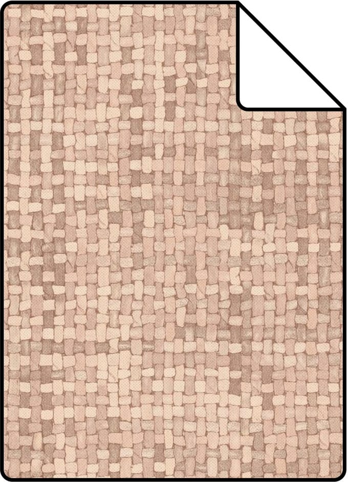 Proefstaal Origin Wallcoverings behang geweven linnenstructuur licht terracotta - 26.5 x 21 cm - 348053-S